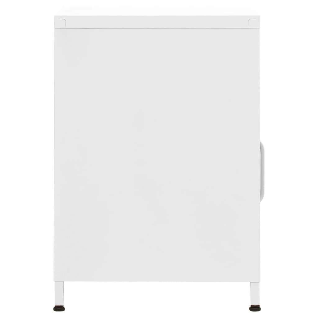 vidaXL Nightstands 2 pcs White 35x35x51 cm Steel