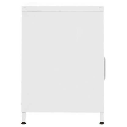 vidaXL Nightstands 2 pcs White 35x35x51 cm Steel