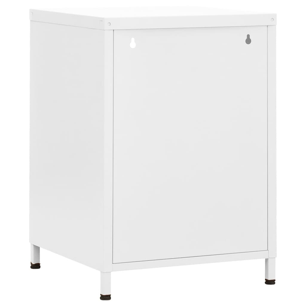 vidaXL Nightstands 2 pcs White 35x35x51 cm Steel