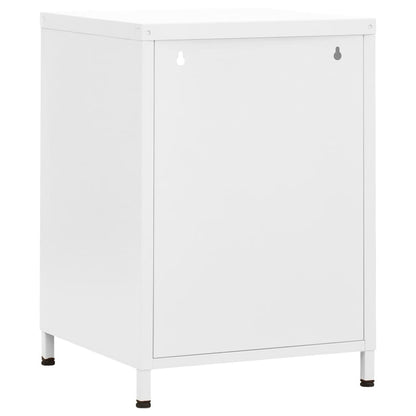 vidaXL Nightstands 2 pcs White 35x35x51 cm Steel