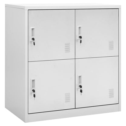 vidaXL Locker Cabinet | Set of 2 | Light grey | Steel | 92.5 cm tall, compact
