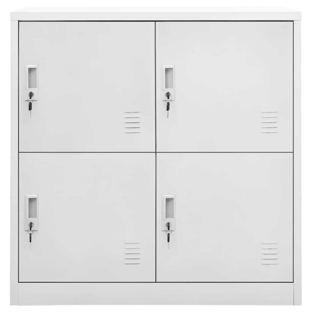 vidaXL Locker Cabinet | Set of 2 | Light grey | Steel | 92.5 cm tall, compact