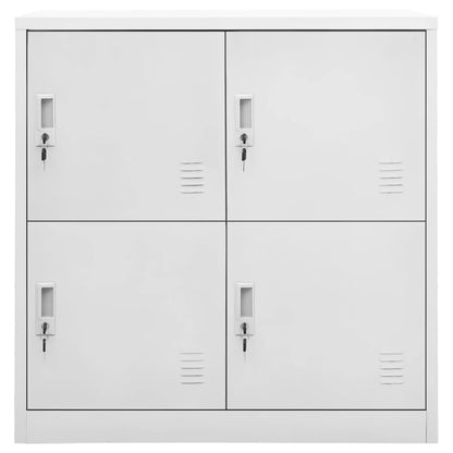 vidaXL Locker Cabinet | Set of 2 | Light grey | Steel | 92.5 cm tall, compact