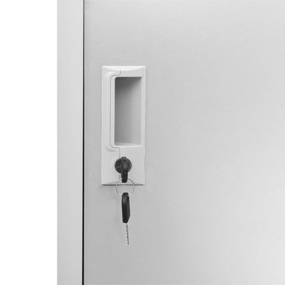 vidaXL Locker Cabinet | Set of 2 | Light grey | Steel | 92.5 cm tall, compact