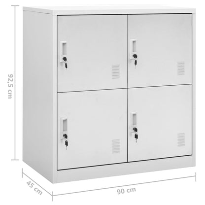 vidaXL Locker Cabinet | Set of 2 | Light grey | Steel | 92.5 cm tall, compact