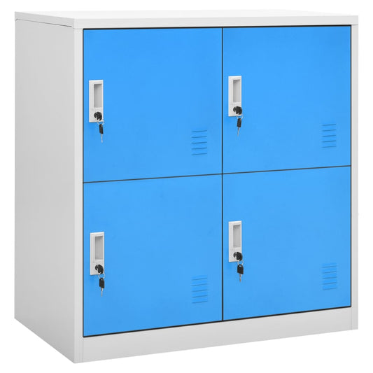 vidaXL Locker Cabinet |  Set of 2 | Light grey and blue | Steel | 90x45x92.5 cm