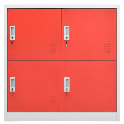 vidaXL Locker Cabinet | Set of 2 | Light grey and red | Steel | Medium