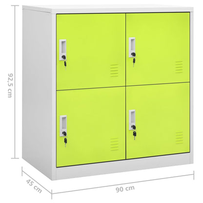 vidaXL Locker Cabinets 2 pcs Light Grey and Green 90x45x92.5 cm Steel