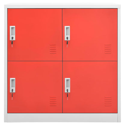 vidaXL Locker Cabinet | Set of 5 | Light grey and red | Steel | Medium
