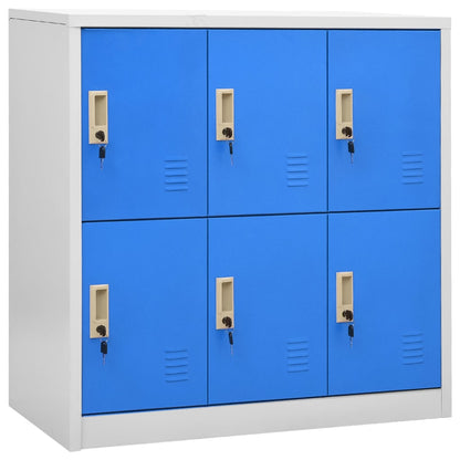 vidaXL Locker Cabinet | Set of 2 | Light grey and blue | Steel