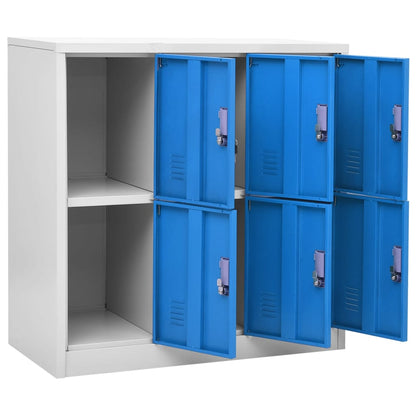 vidaXL Locker Cabinet | Set of 2 | Light grey and blue | Steel