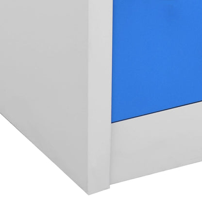 vidaXL Locker Cabinet | Set of 2 | Light grey and blue | Steel