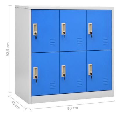 vidaXL Locker Cabinet | Set of 2 | Light grey and blue | Steel