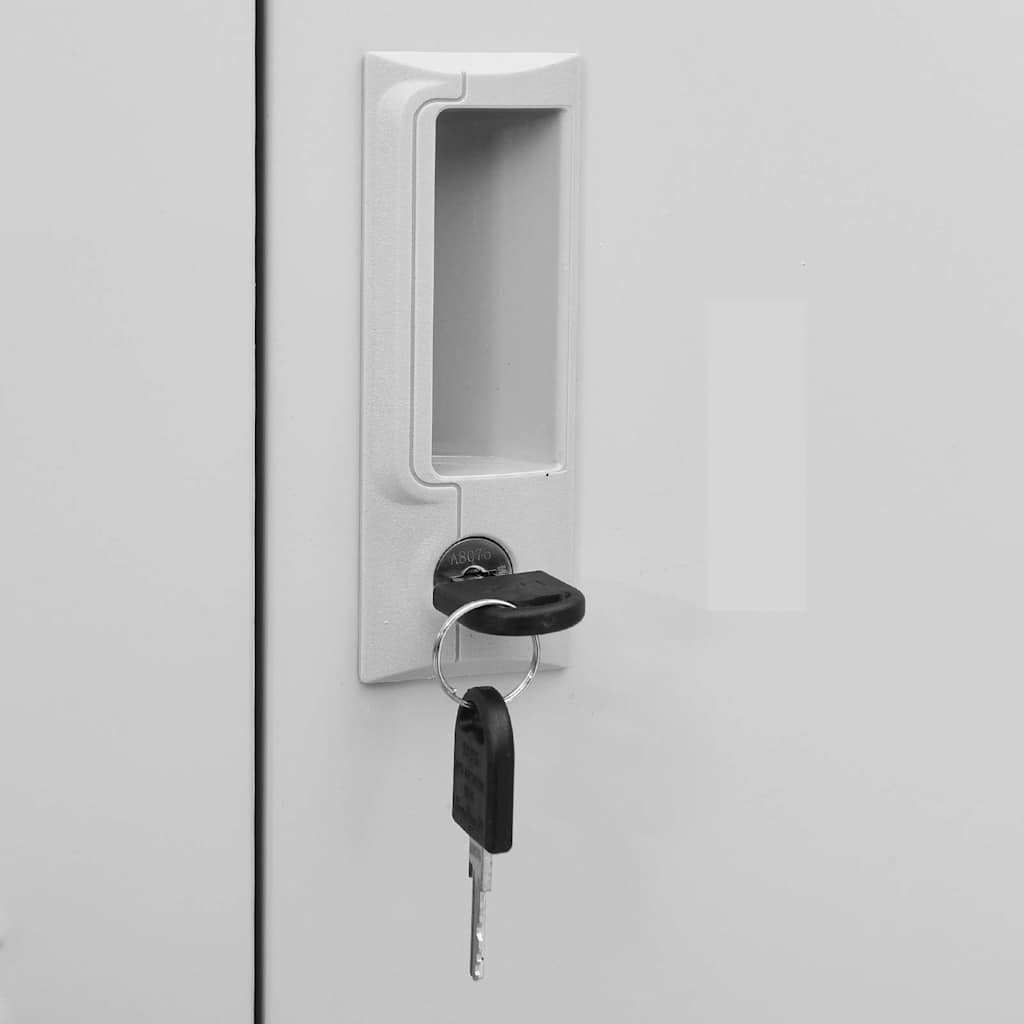 vidaXL Locker Cabinets 5 pcs Light Grey 90x45x92.5 cm Steel