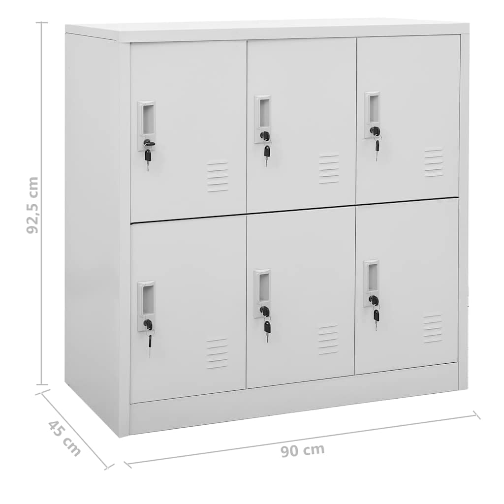 vidaXL Locker Cabinets 5 pcs Light Grey 90x45x92.5 cm Steel