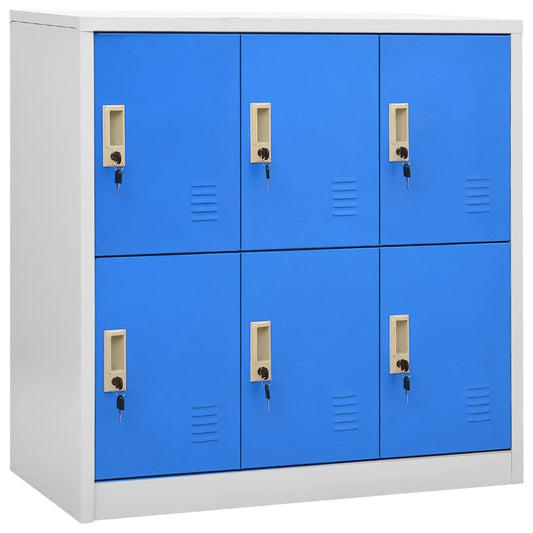 vidaXL Locker Cabinet | Set of 5 | Light grey and blue | Steel | Standard