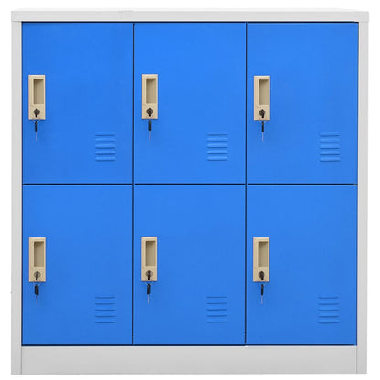 vidaXL Locker Cabinets 5 pcs Light Grey and Blue 90x45x92.5 cm Steel
