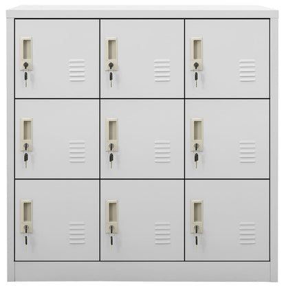 vidaXL Locker Cabinets 2 pcs Light Grey 90x45x92.5 cm Steel
