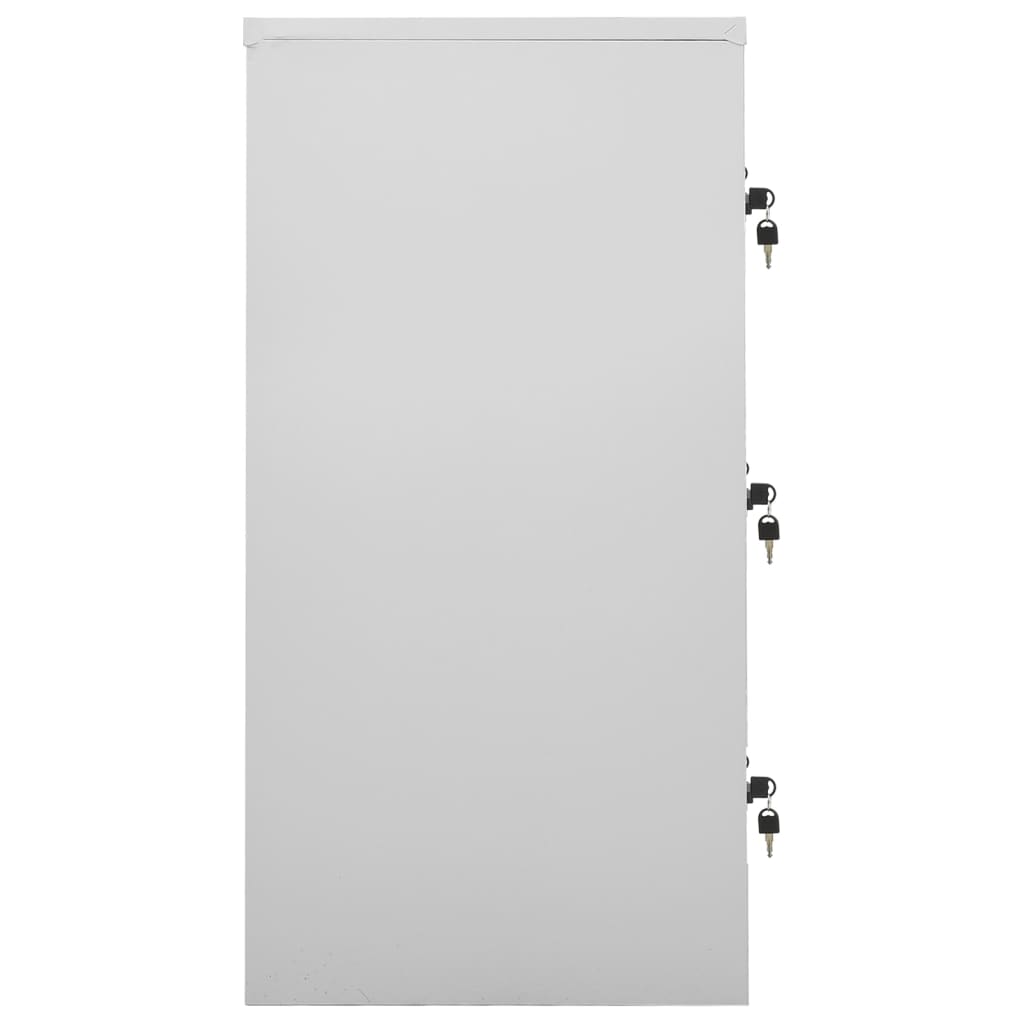 vidaXL Locker Cabinets 2 pcs Light Grey 90x45x92.5 cm Steel