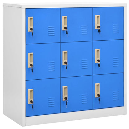 vidaXL Locker Cabinet | Set of 2 | Light grey and blue | Steel | Medium