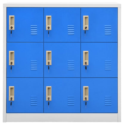 vidaXL Locker Cabinet | Set of 2 | Light grey and blue | Steel | Medium