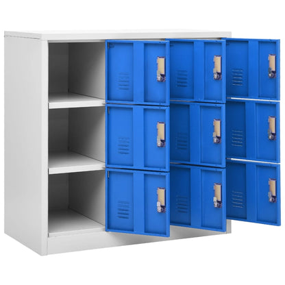 vidaXL Locker Cabinet | Set of 2 | Light grey and blue | Steel | Medium