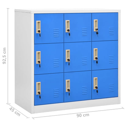 vidaXL Locker Cabinet | Set of 2 | Light grey and blue | Steel | Medium