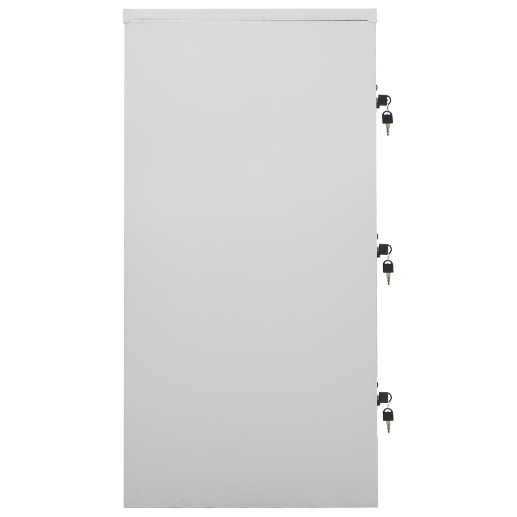 vidaXL Locker Cabinets 2 pcs Light Grey and Red 90x45x92.5 cm Steel
