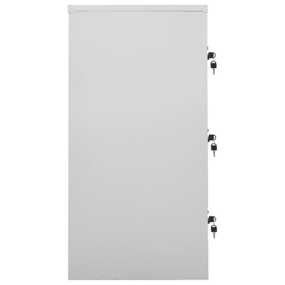 vidaXL Locker Cabinets 2 pcs Light Grey and Red 90x45x92.5 cm Steel