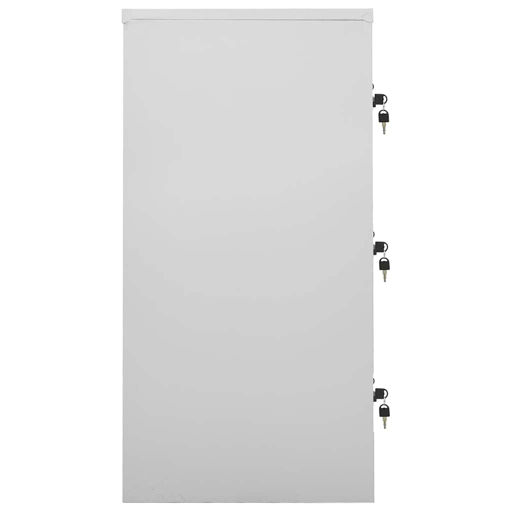 vidaXL Locker Cabinets 5 pcs Light Grey and Red 90x45x92.5 cm Steel