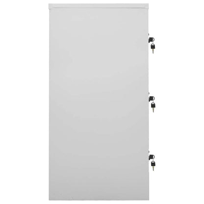 vidaXL Locker Cabinets 5 pcs Light Grey and Red 90x45x92.5 cm Steel