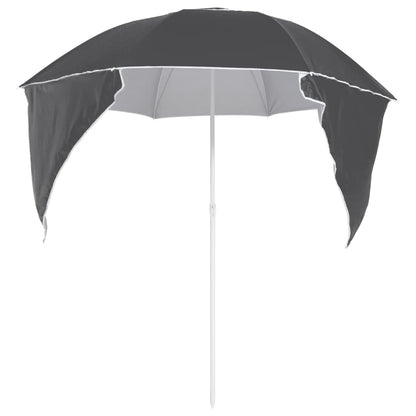 vidaXL Beach Parasol with Side Walls Anthracite 215 cm