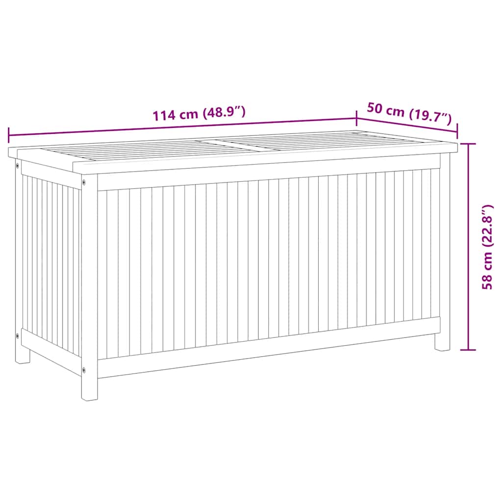 vidaXL Garden Box 114x50x58 cm Solid Wood Teak
