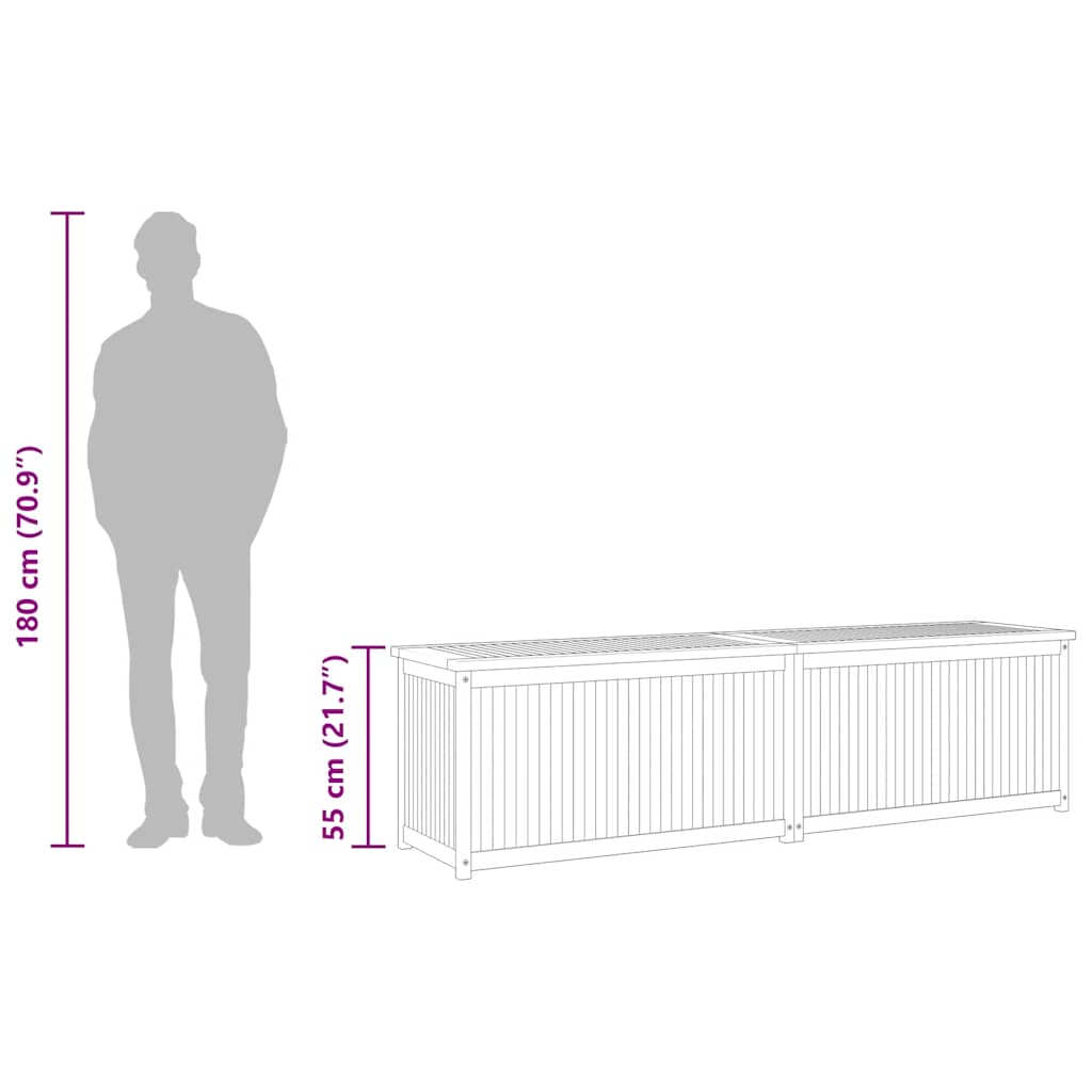 vidaXL Garden Box 200x50x55 cm Solid Wood Teak