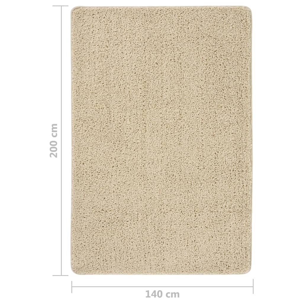 vidaXL Shaggy Rug Cream 140x200 cm Anti Slip