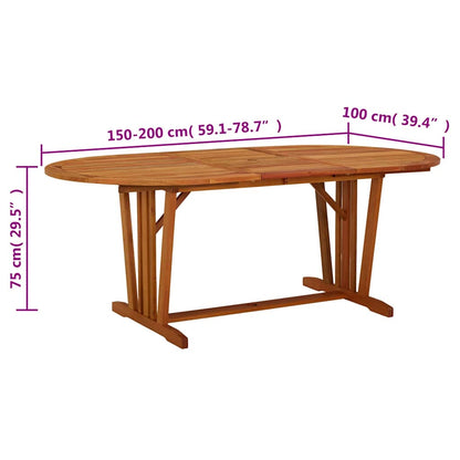316072 vidaXL Garden Table 200x100x75 cm Solid Wood Eucalyptus