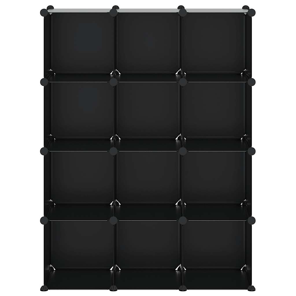 vidaXL Storage Cube Organiser | Black | Polypropylene, Steel