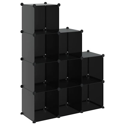 vidaXL Storage Cube Organiser with 9 Cubes Black PP