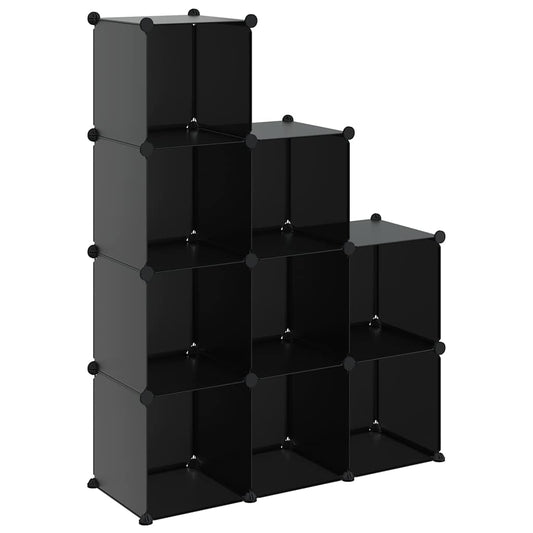 vidaXL Storage Cube Organiser with 9 Cubes Black PP