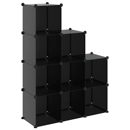 vidaXL Storage Cube Organiser with 9 Cubes Black PP