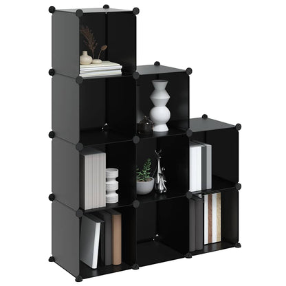 vidaXL Storage Cube Organiser with 9 Cubes Black PP