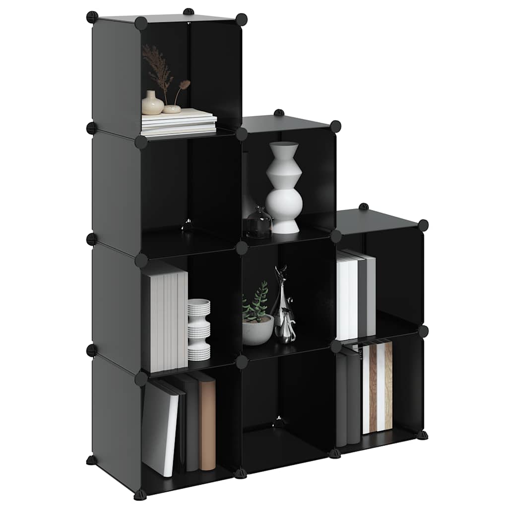 vidaXL Storage Cube Organiser with 9 Cubes Black PP