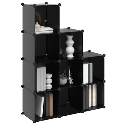 vidaXL Storage Cube Organiser with 9 Cubes Black PP