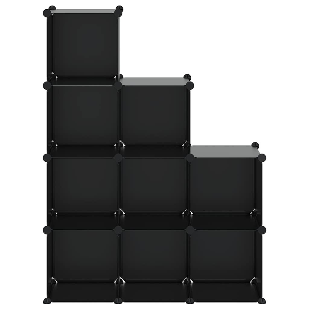 vidaXL Storage Cube Organiser with 9 Cubes Black PP
