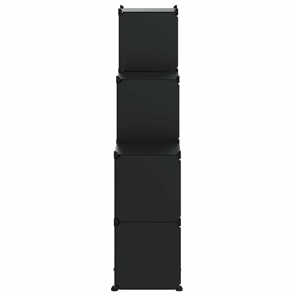 vidaXL Storage Cube Organiser with 9 Cubes Black PP