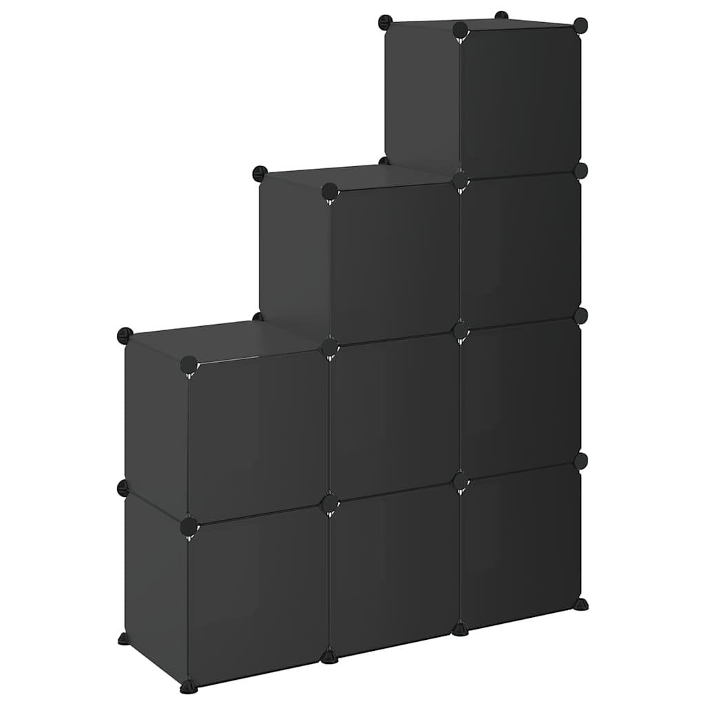 vidaXL Storage Cube Organiser | Black | PP Plastic, Steel | Medium | Lightweight