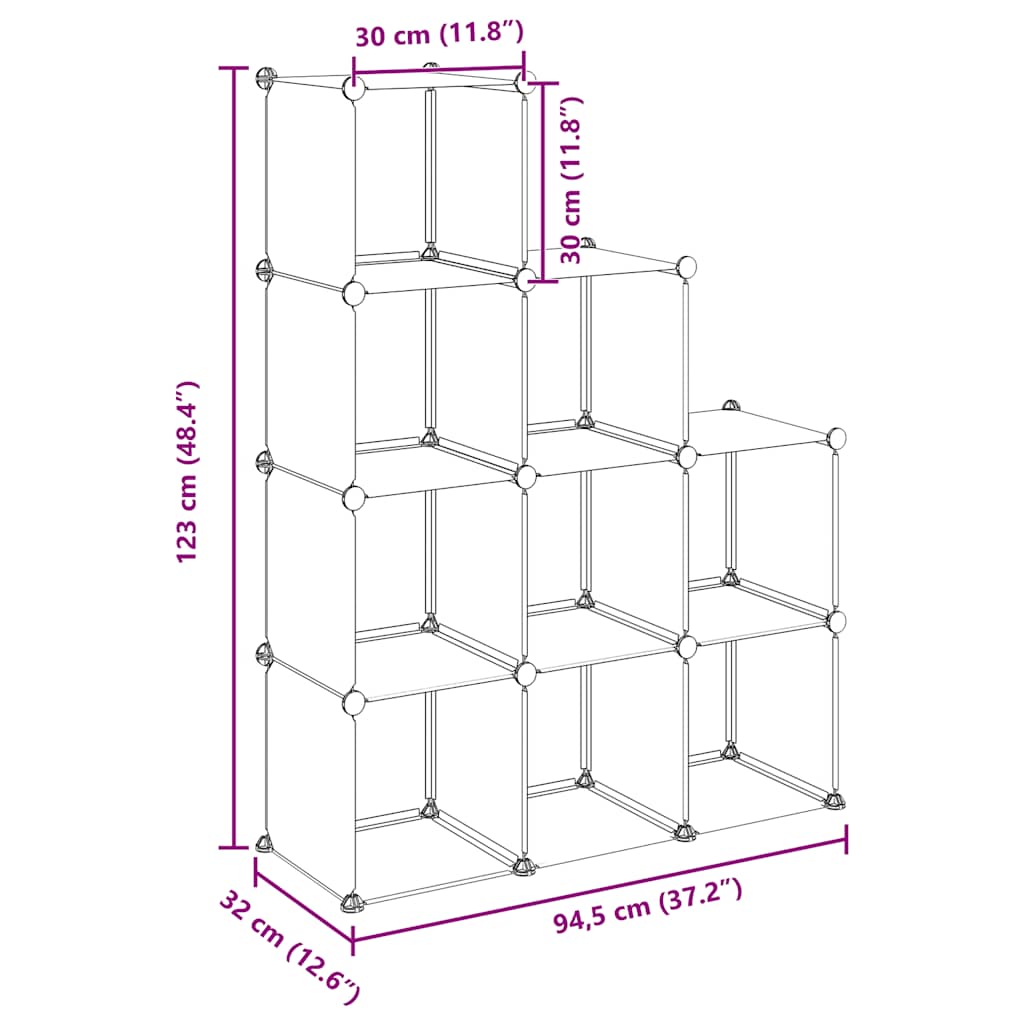 vidaXL Storage Cube Organiser | Black | PP Plastic, Steel | Medium | Lightweight