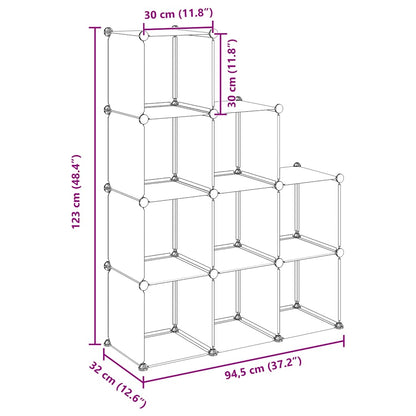 vidaXL Storage Cube Organiser | Black | PP Plastic, Steel | Medium | Lightweight