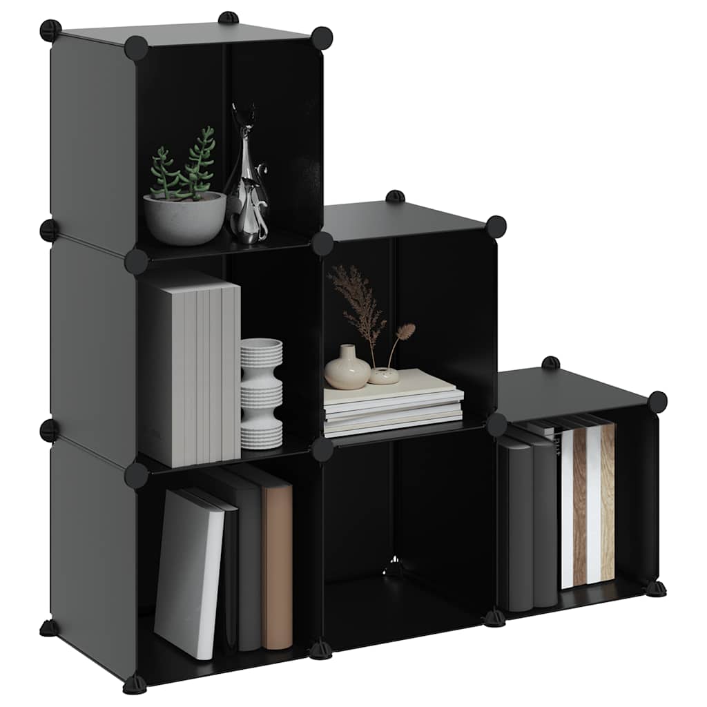 vidaXL Storage Cube Organiser | Black | PP Plastic, Steel | Medium | Stackable