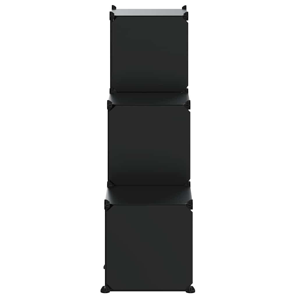 vidaXL Storage Cube Organiser with 6 Cubes Black PP
